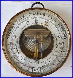 Antique Cholosteric Merrill Barometer Thermometers Brass 6 1/2 Face Diameter