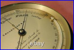 Antique Circa 1870's Aneroid Barometer by Callaghan & Co, London 5 1/8