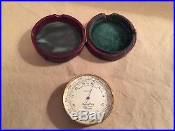 Antique Compensated Pocket Barometer In Case Army & Navy Store London