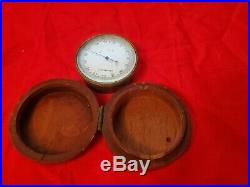 Antique Compensated pocket Barometer, original wood case