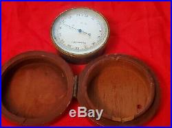 Antique Compensated pocket Barometer, original wood case