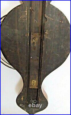 Antique D. Balerna Dundee Wall Barometer & Thermometer Wood Brass Needs Repair
