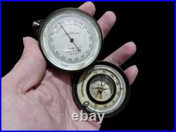 Antique Duroni & C. Milano Pocket Barometer Altimeter Compass Compendium Working