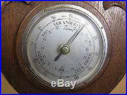 Antique Dutch Handcarved Barometer Weather Station