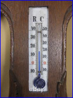 Antique Dutch Handcarved Barometer Weather Station