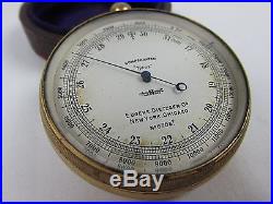 Antique EUGENE DIETZGEN Pocket Barometer Compensated New York Chicago VERY RARE