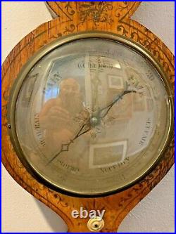 Antique Early Rare Circa 1790 English Mahogany Banjo Barometer J. Somalvico & Co