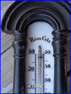 Antique Ebonized B Pestel Dresden Germany Holosteric Barometer Thermometer