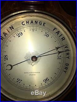 Antique Ednie & Kininmonth Forfar Scotland Weather Station Gamage Banjo Inlayed