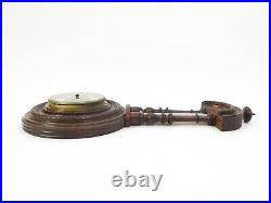 Antique Edwardian Carved Walnut Banjo Barometer 19.5