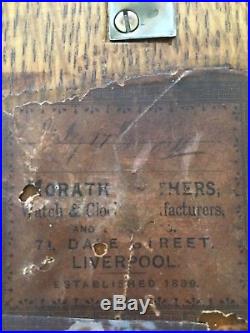 Antique English Aneroid Barometer Morath Bros. Liverpool 19th Century