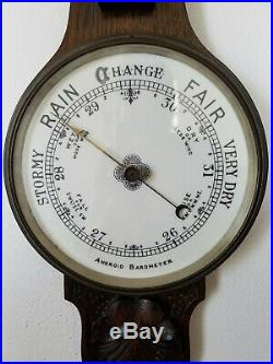 Antique English Arts and Crafts Style Carved Banjo Barometer parts/repair