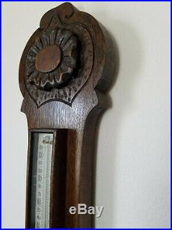 Antique English Arts and Crafts Style Carved Banjo Barometer parts/repair