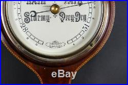 Antique English Barometer, mahogany with shell shaped inlay