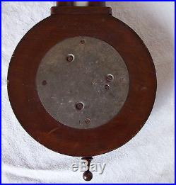 Antique English European Hand Carved Wood Wall Barometer Thermometer