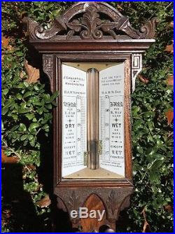 Antique English J CASARTELLI Stick Barometer Manchester