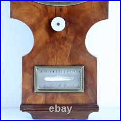 Antique English Joshua Ronchetti Figured Mahogany Veneer Banjo Barometer c. 1835