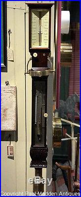 Antique English Marine Barometer Sympiesometer Wolf, Liverpool