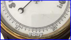 Antique English Oak Banjo Barometer and Thermometer 19th Century