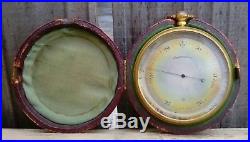 Antique English Pocket Barometer With Fitted Leather Case