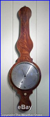 Antique English Round Top Wheel Barometer by Pensa