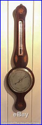 Antique English Round Top Wheel Barometer by Tognetti & Co