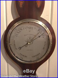 Antique English Round Top Wheel Barometer by Tognetti & Co