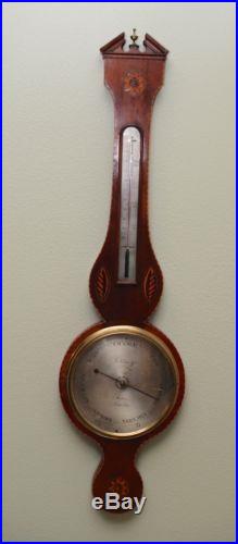 Antique English Sheraton Period Wheel Barometer J. Selua & Co. Ca. 1820