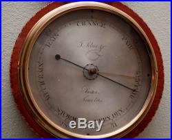 Antique English Sheraton Period Wheel Barometer J. Selua & Co. Ca. 1820