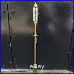 Antique English Ships Marine Gimbaled Brass Stick Barometer