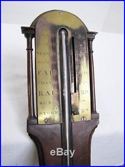Antique English Victorian Mahogany Stick Barometer Unknown Maker