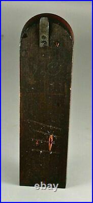 Antique English Victorian Oak Aneroid Wall Thermometer Part From Banjo Barometer