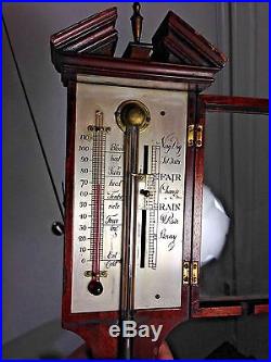 Antique English Walnut Stick Barometer