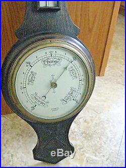 Antique English Weather Station Gamage, London Banjo Mahogany Case works great
