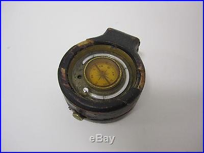 Antique English combination pocket barometer thermometer compass