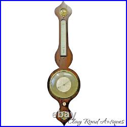 Antique English rosewood banjo barometer Harris east Dereham Bone inlay unusual