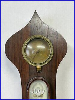 Antique English rosewood banjo barometer Harris east Dereham Bone inlay unusual
