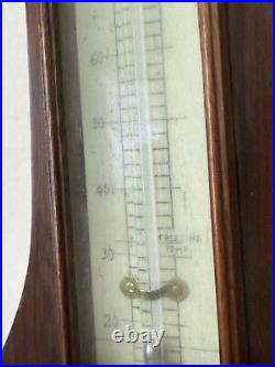 Antique English rosewood banjo barometer Harris east Dereham Bone inlay unusual
