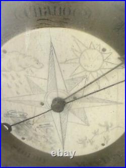 Antique English rosewood banjo barometer Harris east Dereham Bone inlay unusual