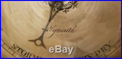 Antique Englsh Mahogany Barometer Shell Inlay Ca 1820-1840 J Silve Plymouth Eng
