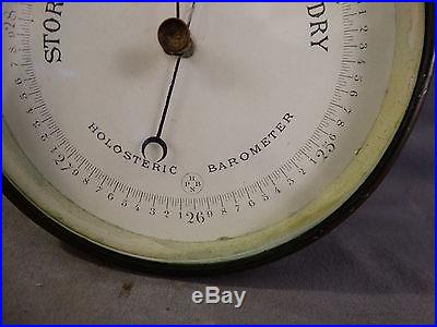 Antique FRENCH VICTORIAN Holosteric WALL BAROMETER Brass Plated COPPER Case HBNP