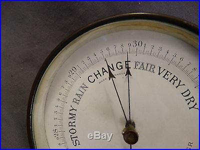 Antique FRENCH VICTORIAN Holosteric WALL BAROMETER Brass Plated COPPER Case HBNP