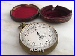 Antique F. Barker & Son Pocket Barometer Cased