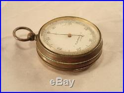 Antique F. DARTON, LONDON Gentlemen's Gilt Brass Cased Pocket Aneroid Barometer