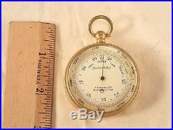 Antique F. ROBSON & CO. Gentleman's Brass Pocket Aneroid Barometer Altimeter