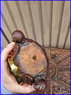 Antique Flanders Wood 1922 dated angel barometer signed