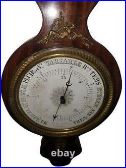 Antique France Barometer Weather Station Barometer Thermometer Signed