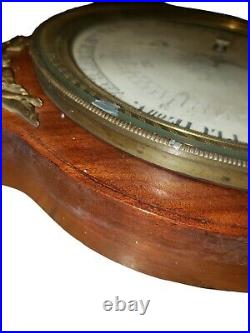 Antique France Barometer Weather Station Barometer Thermometer Signed