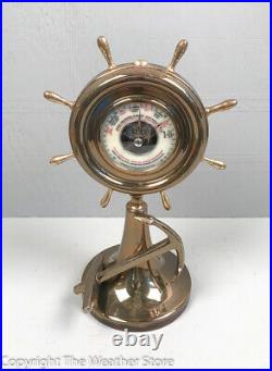 Antique Frank Watrous Ship's Wheel Aneroid Barometer