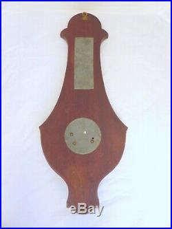 Antique French 23 Barometer & Thermometer Rosewood Bronze Profile Empire 1900